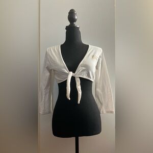White Tie-Front Top